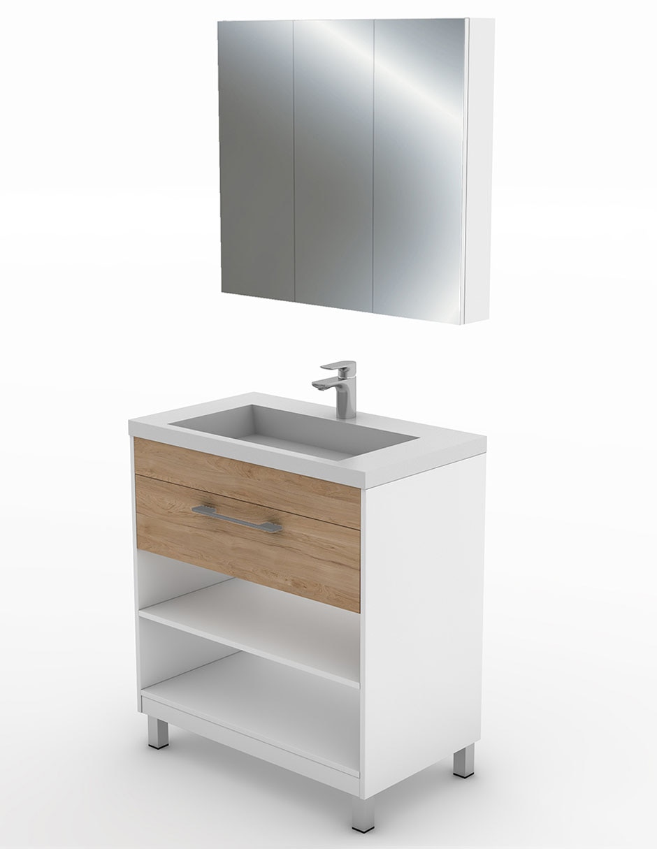 Paquete de baño Gravita Lucas de melamina armable