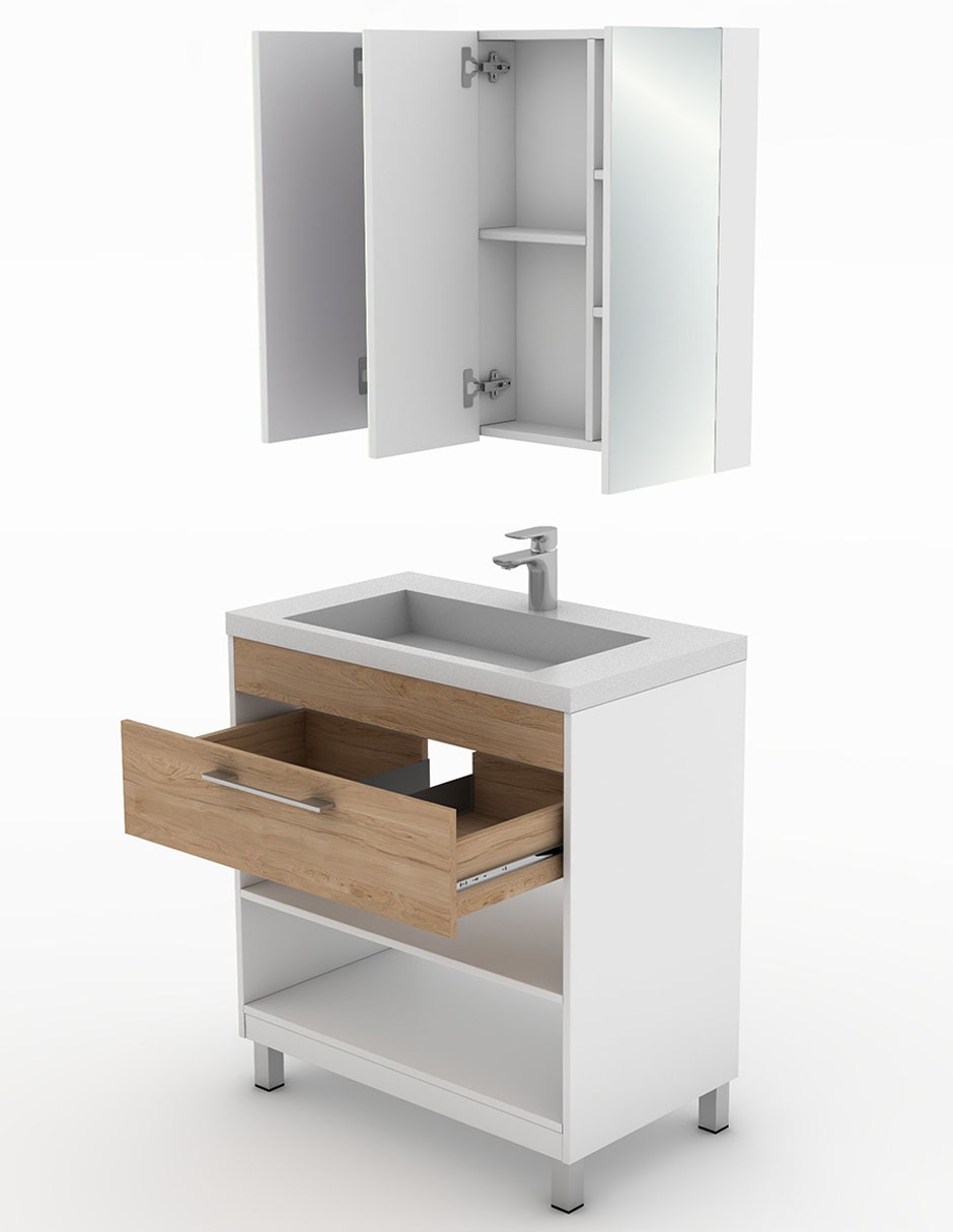 Paquete de baño Gravita Lucas de melamina armable