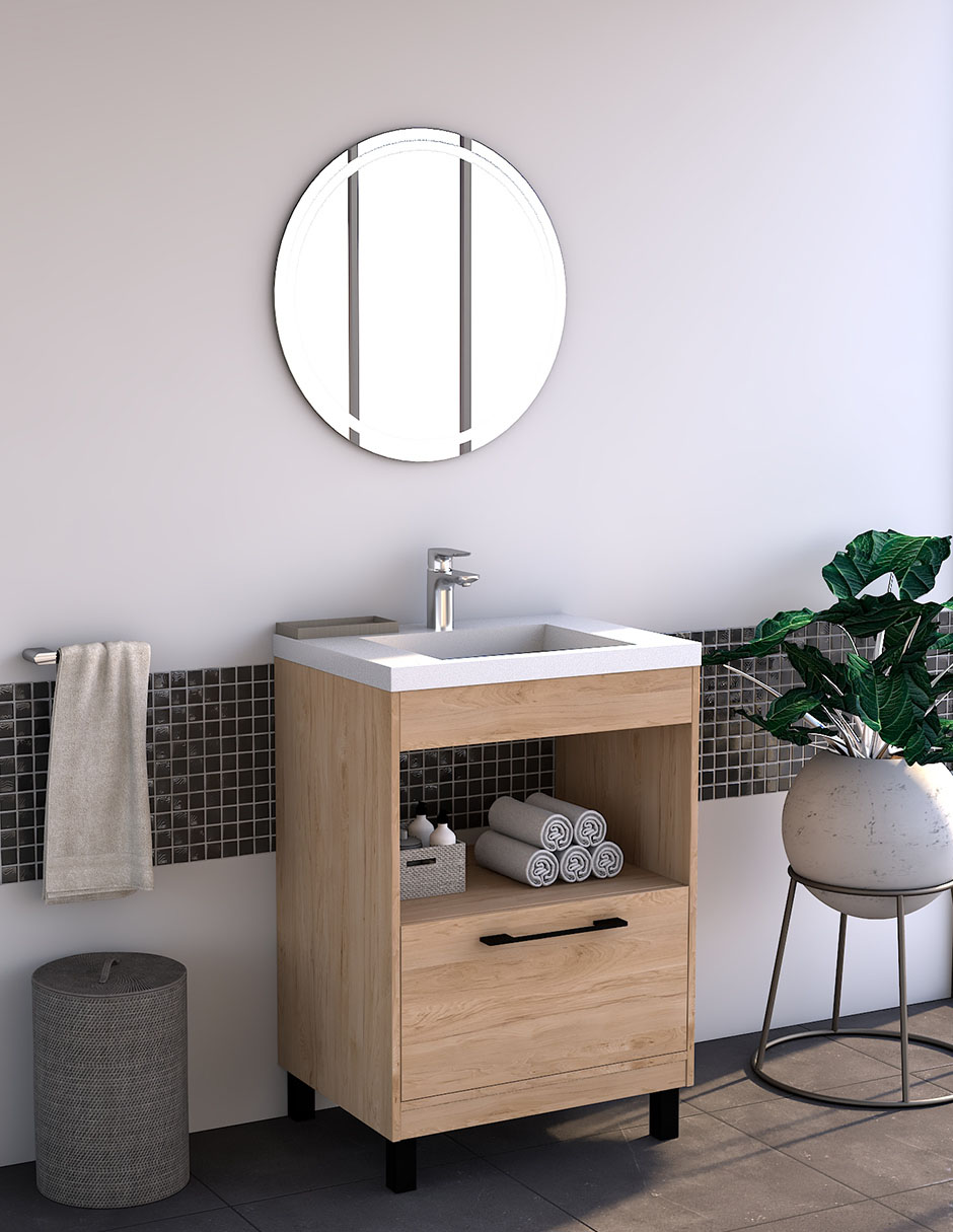 Paquete de baño Gravita Olivia de melamina armable