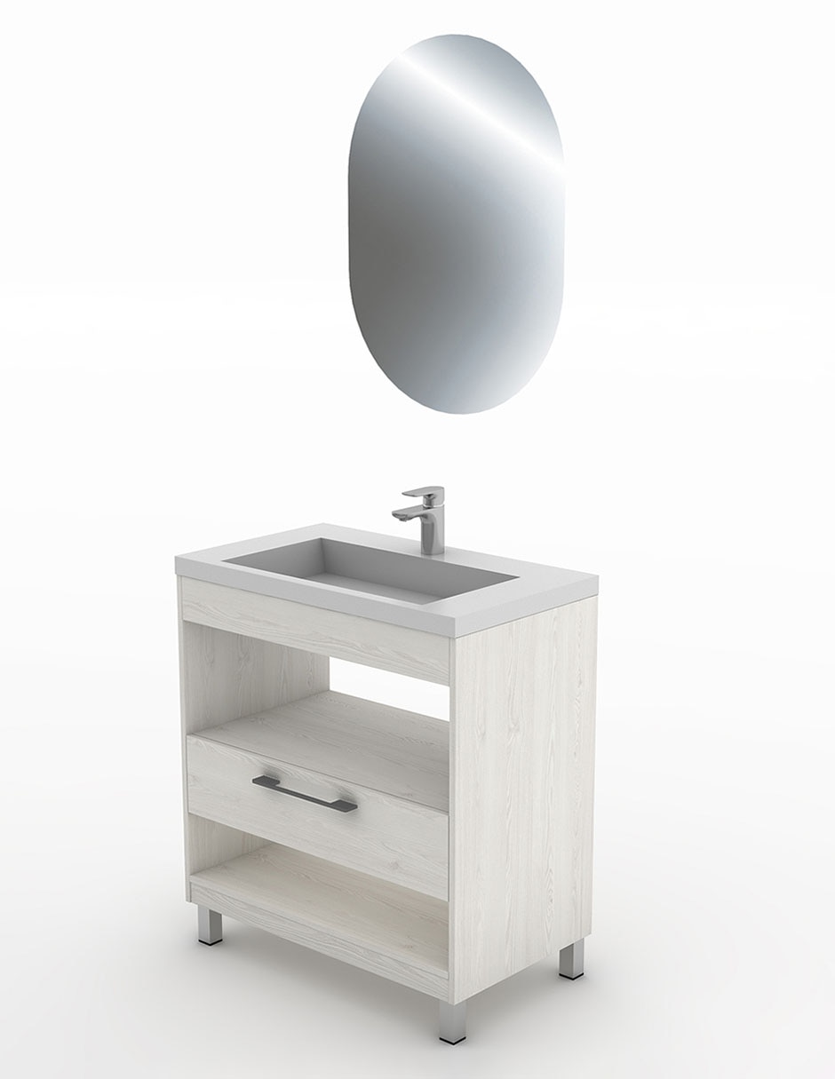 Paquete de baño Gravita Excalibur de melamina armable