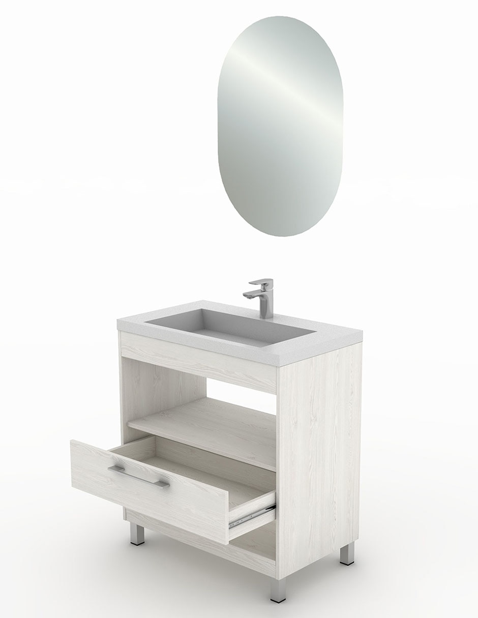 Paquete de baño Gravita Excalibur de melamina armable