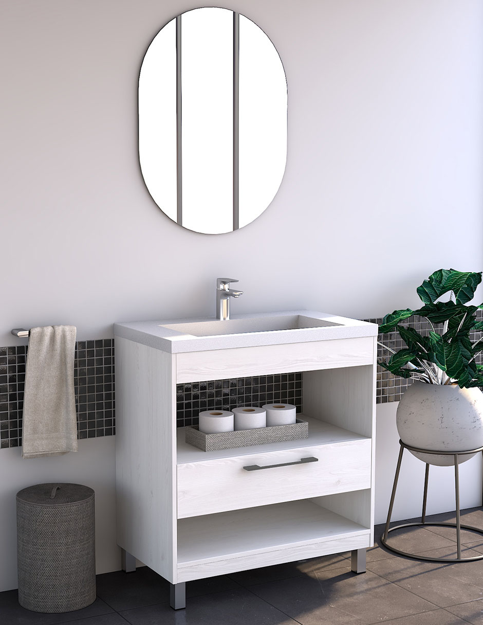 Paquete de baño Gravita Excalibur de melamina armable