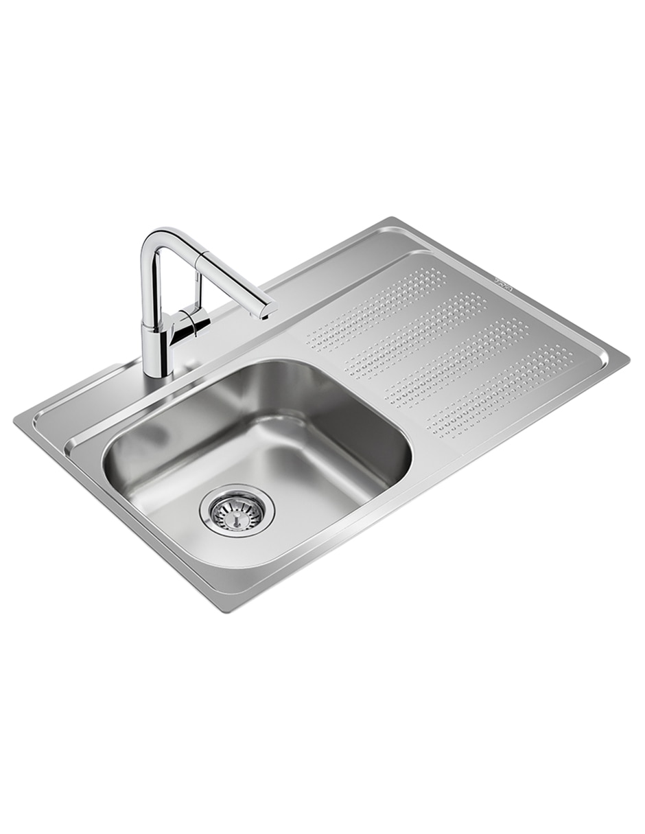 Tarja de acero inoxidable Teka con escurridor derecho GALAXY800T-XP1B1DRBW