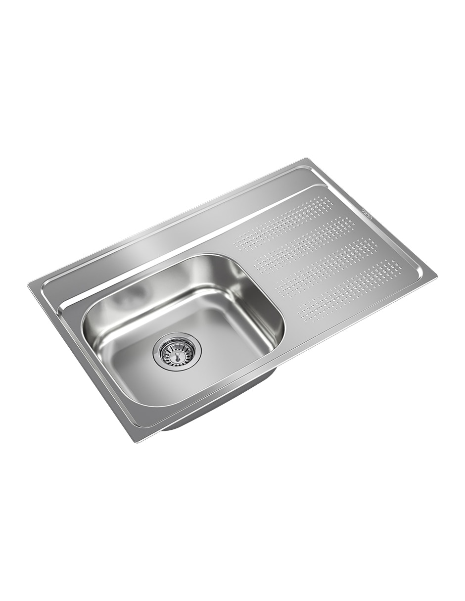 Tarja de acero inoxidable Teka con escurridor derecho GALAXY800T-XP1B1DRBW