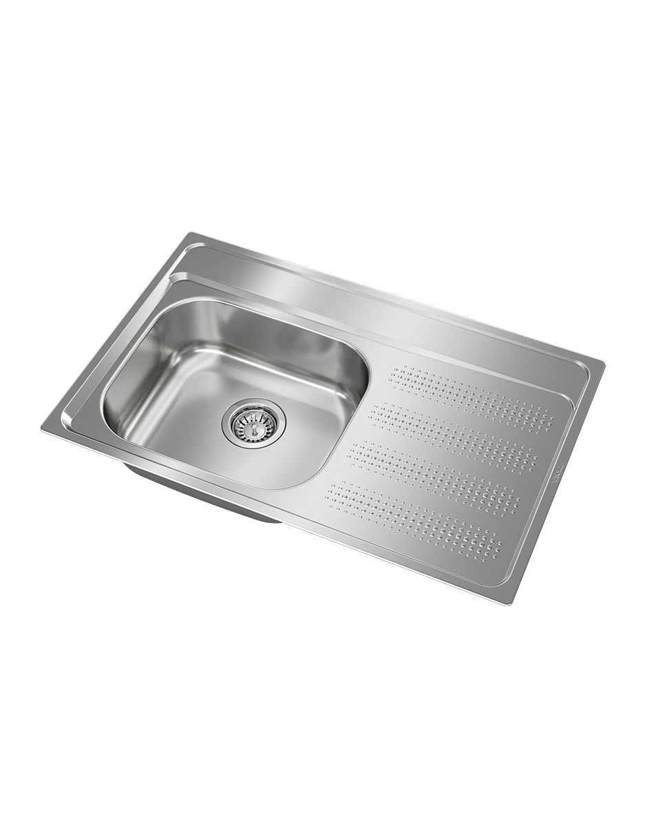 Tarja de acero inoxidable Teka con escurridor derecho GALAXY800T-XP1B1DRBW