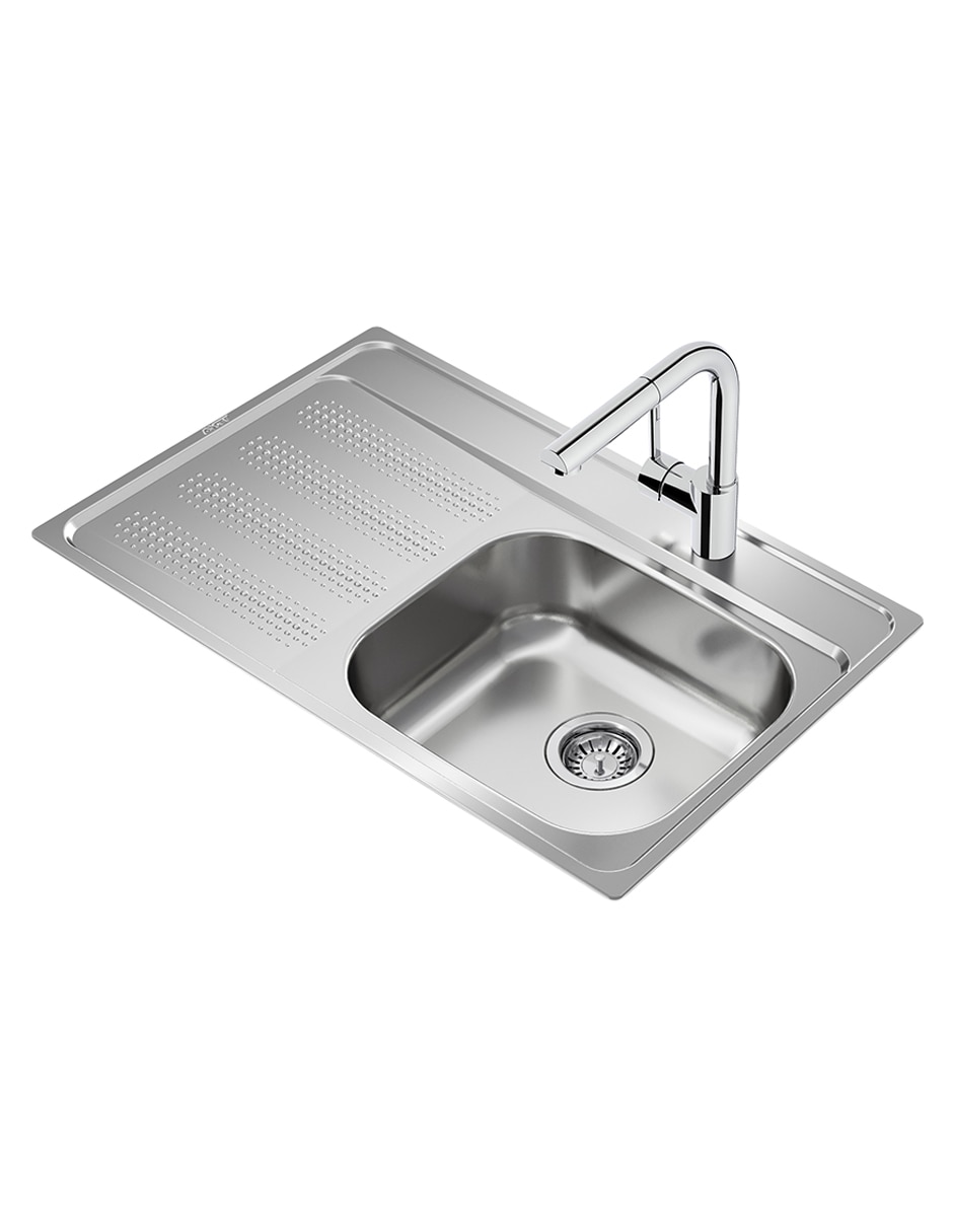 Tarja de acero inoxidable Teka con escurridor izquierdo GALAXY800T-XP1B1DLBW
