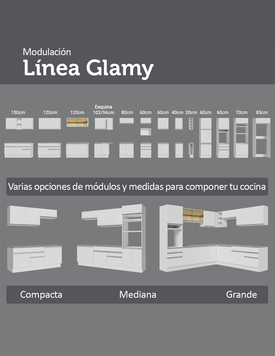 Gabinete armable glamy de mdp 6