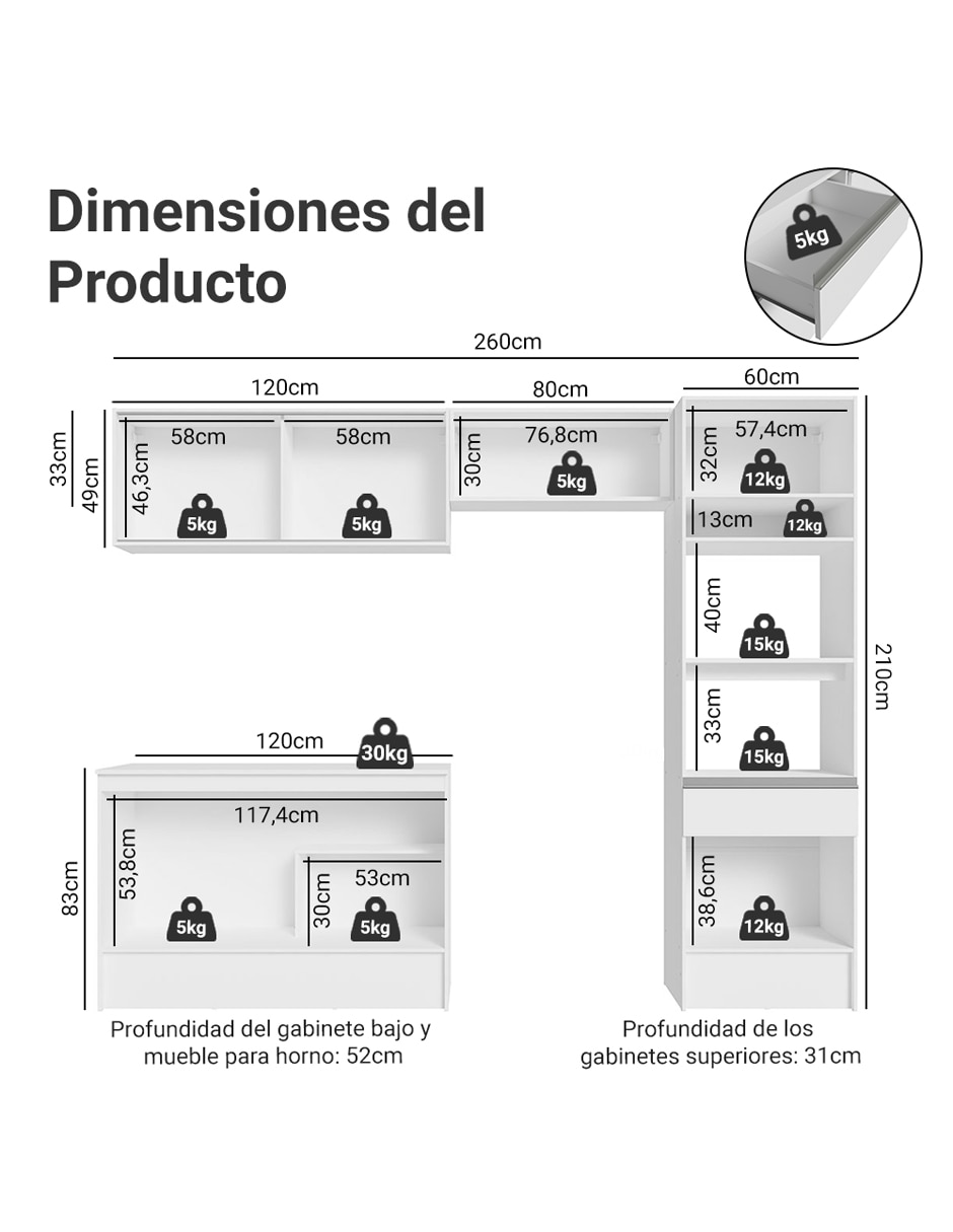 Cocina integral Madesa Topazio