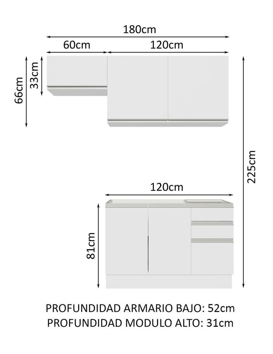Cocina integral Madesa Glamy