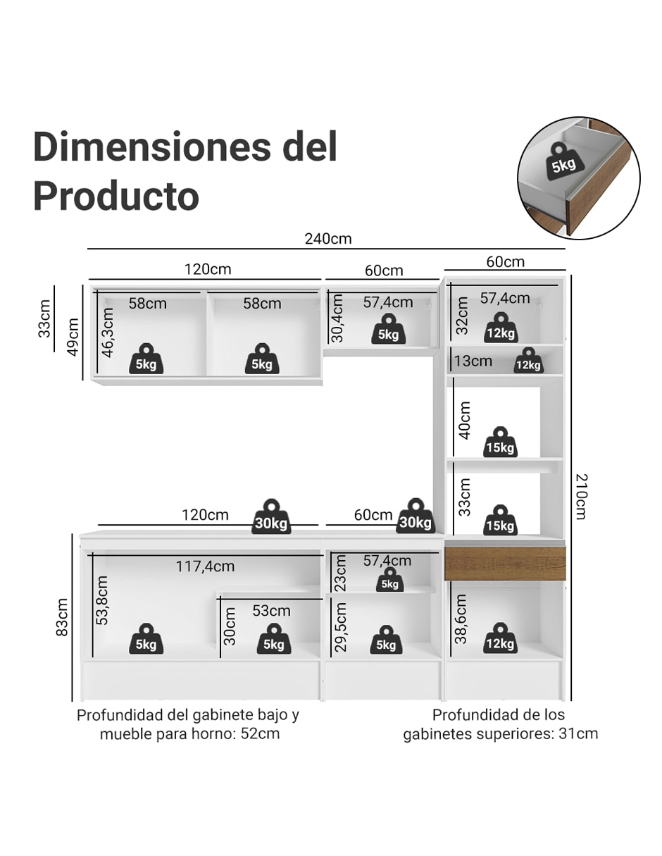 Cocina integral Madesa Diamante