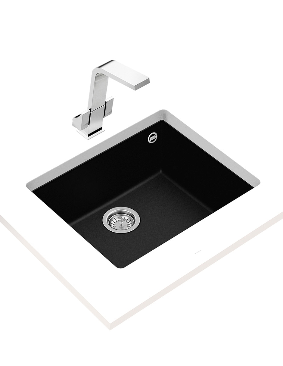 Tarja 1 tina de cuarzo con escurridor square 50.40 tg b
