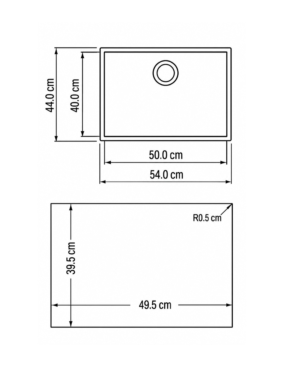 Tarja 1 tina de cuarzo con escurridor square 50.40 tg b
